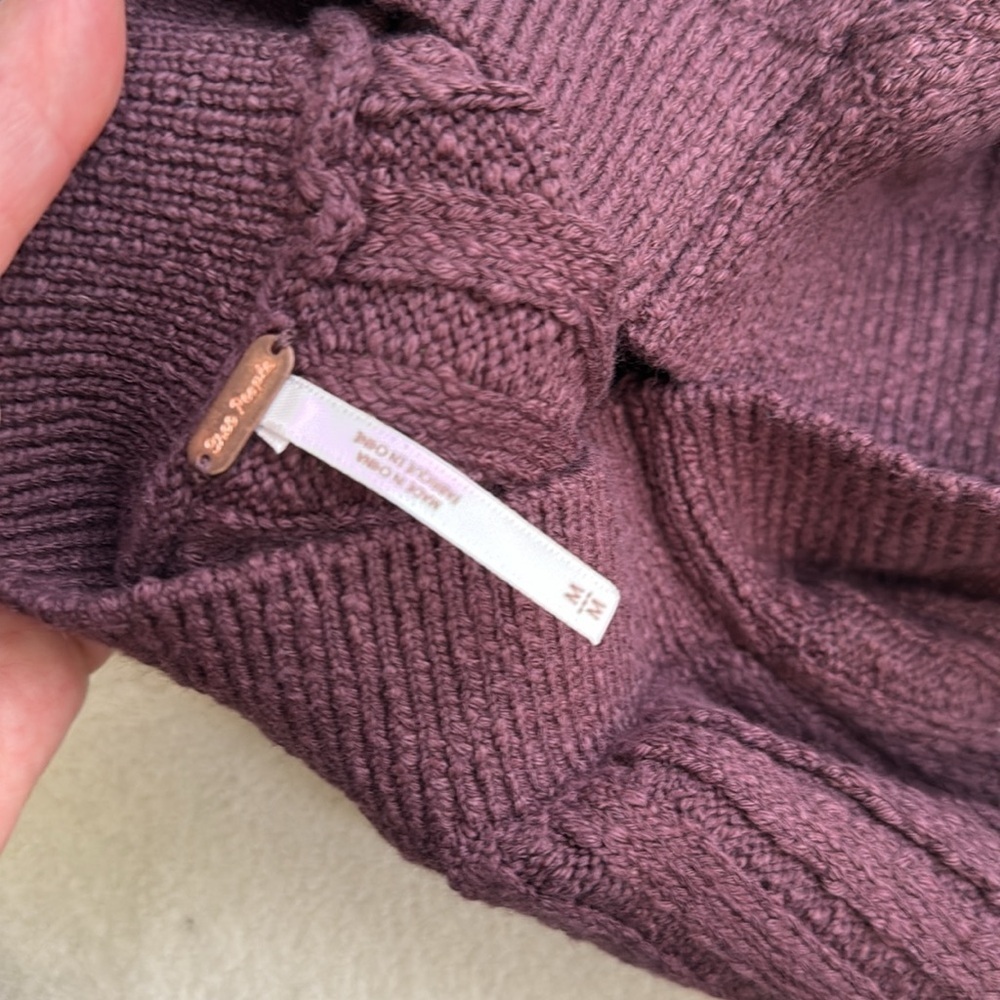 Free People Rosemary Cotton Blend Sweater Miniskirt Set in Plum Jam Size Medium - Picture 5 of 15